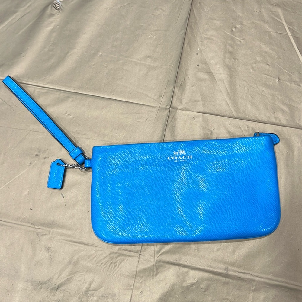 Blue Coach Wristlet
